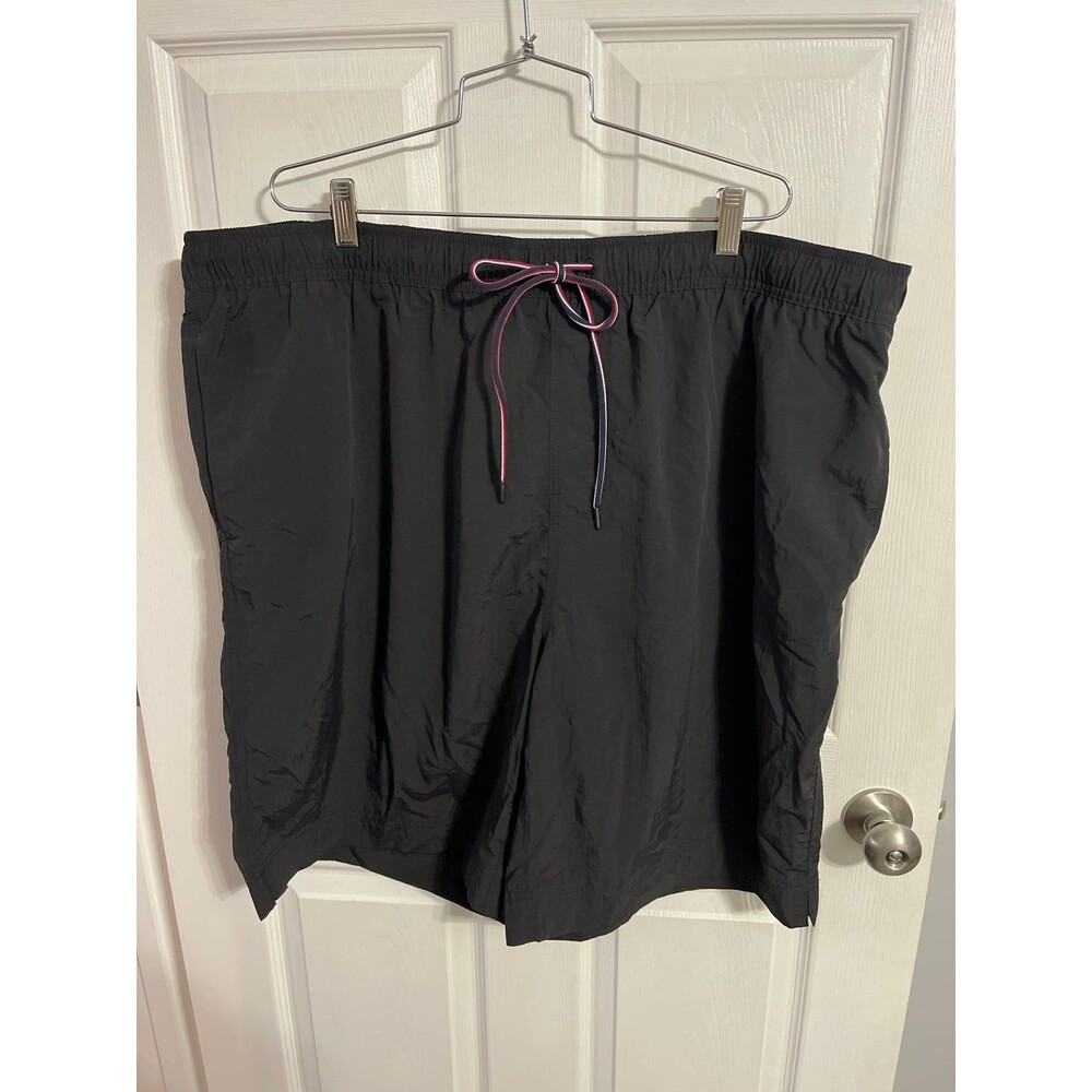 Tommy Hilfiger Big & Tall 9.5" Black Swim Trunks Size 3XLT New without tags